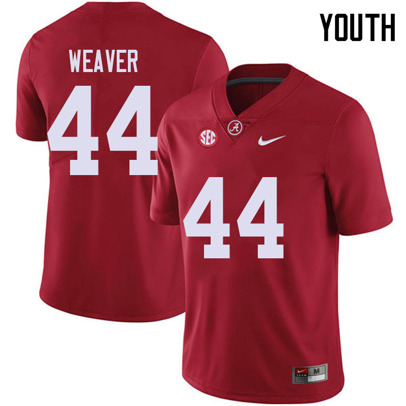 Youth #44 Cole Weaver Alabama Crimson Tide College Football Jerseys Sale-Red